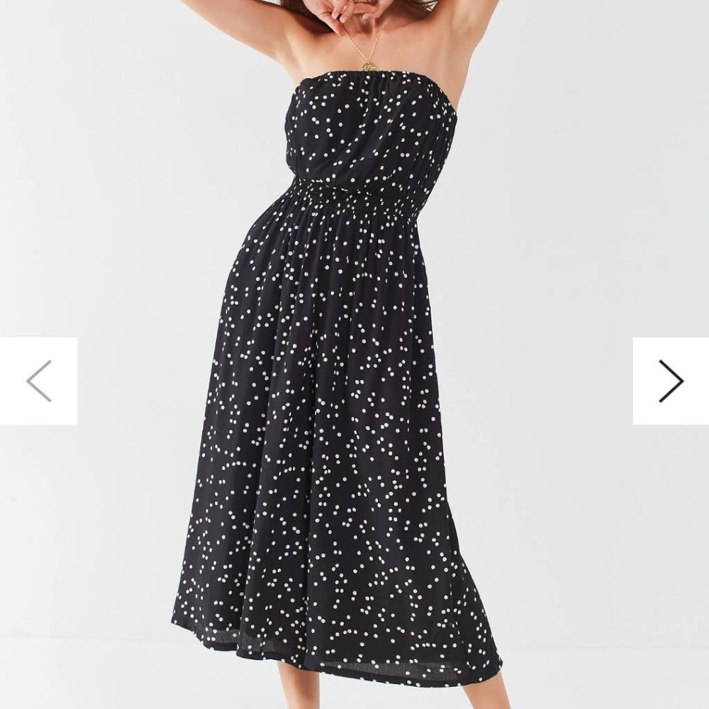 Silence + Noise Polka Dot Strapless Jumpsuit